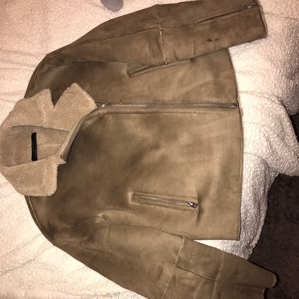 Zar suede fur moto coat